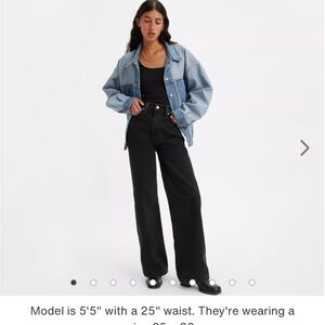 Levi Ribcage Wide Leg black jeans size 31